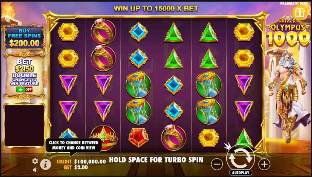 Winning spin with cascading symbols in Gates of Olympus slot